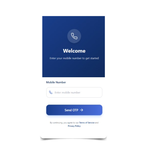 Vector Blink app login screen